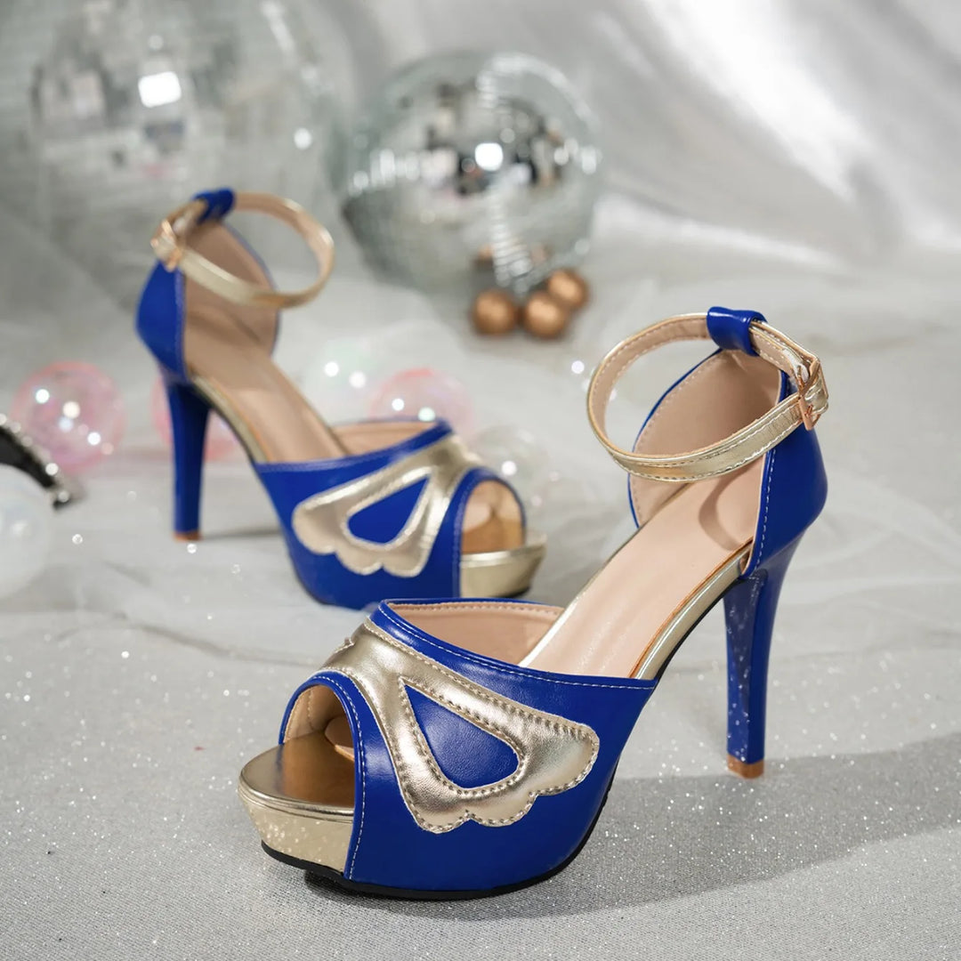 Women’s Stiletto Heel Sandals – Platform Peep Toe Ankle Strap Shoes