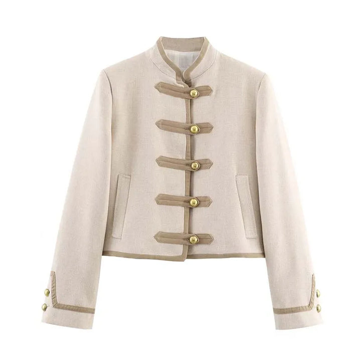 Women’s Autumn 2025 Jacket – Chic Long Sleeve Coat with Rope Knot Buckle