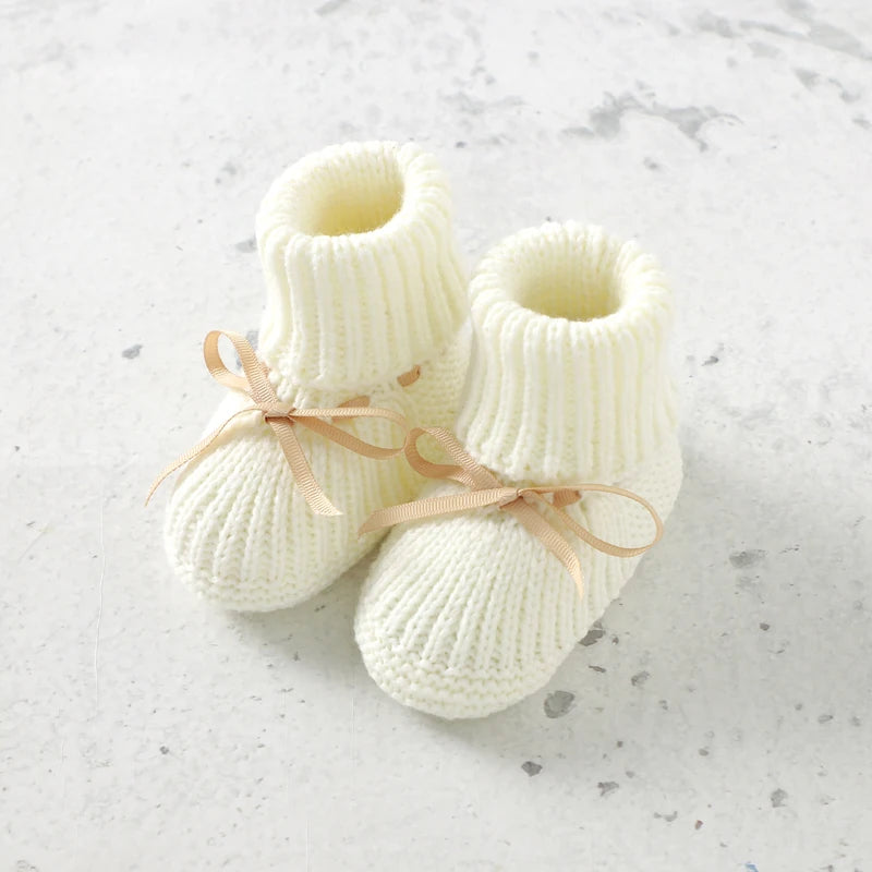 CozyToes™ Newborn Knitted Booties for Girls & Boys