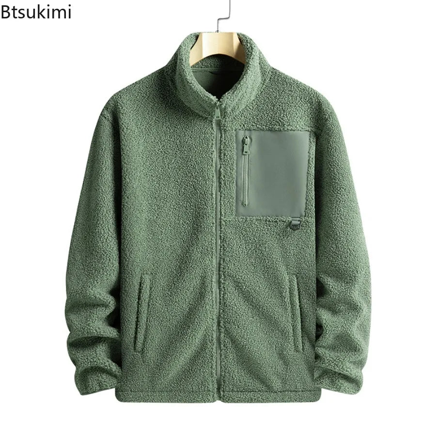Men’s Warm Polar Fleece Jacket – Casual Outdoor Winter Coat