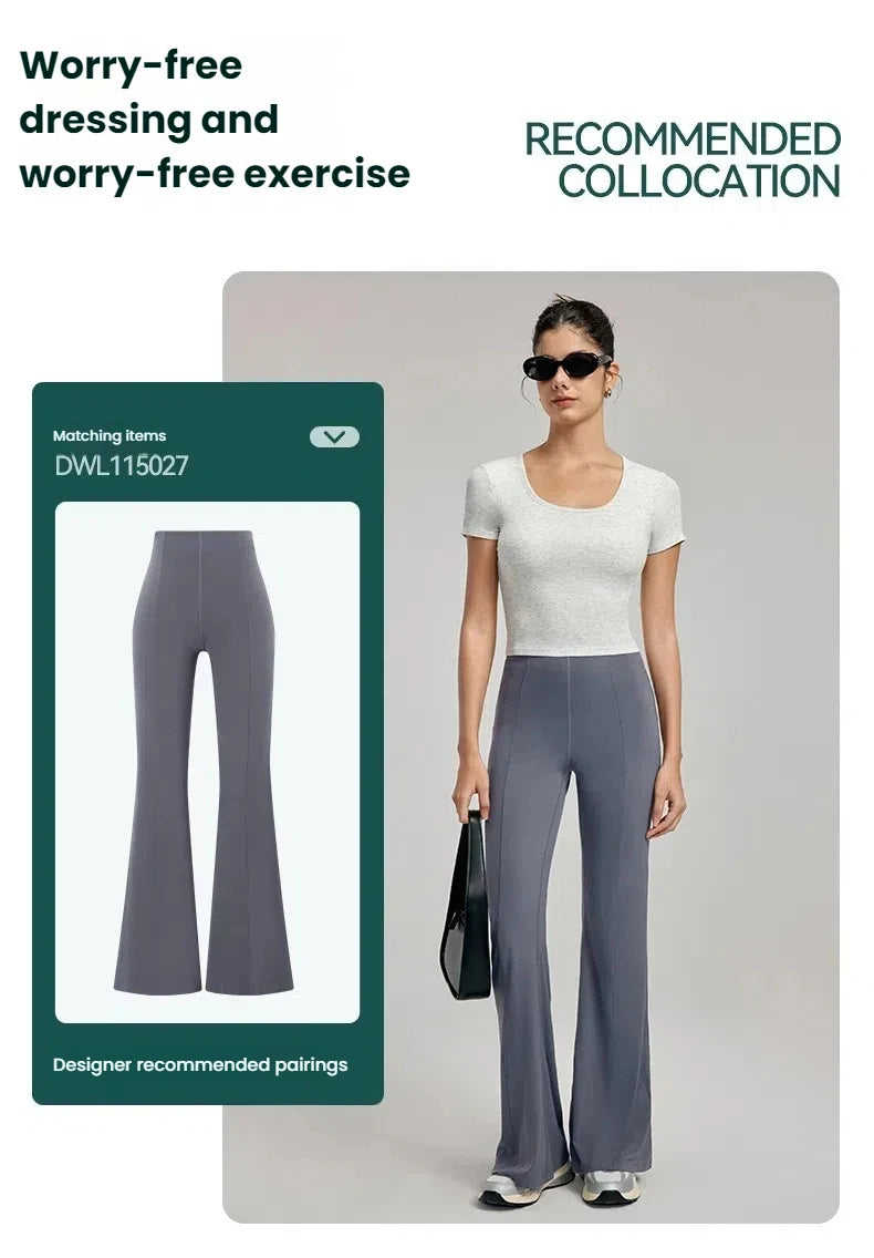 High-End Yoga Top for Women Summer Fitted Sports Short-Sleeve T-shirt Breathable Anti-Slip Cup Design