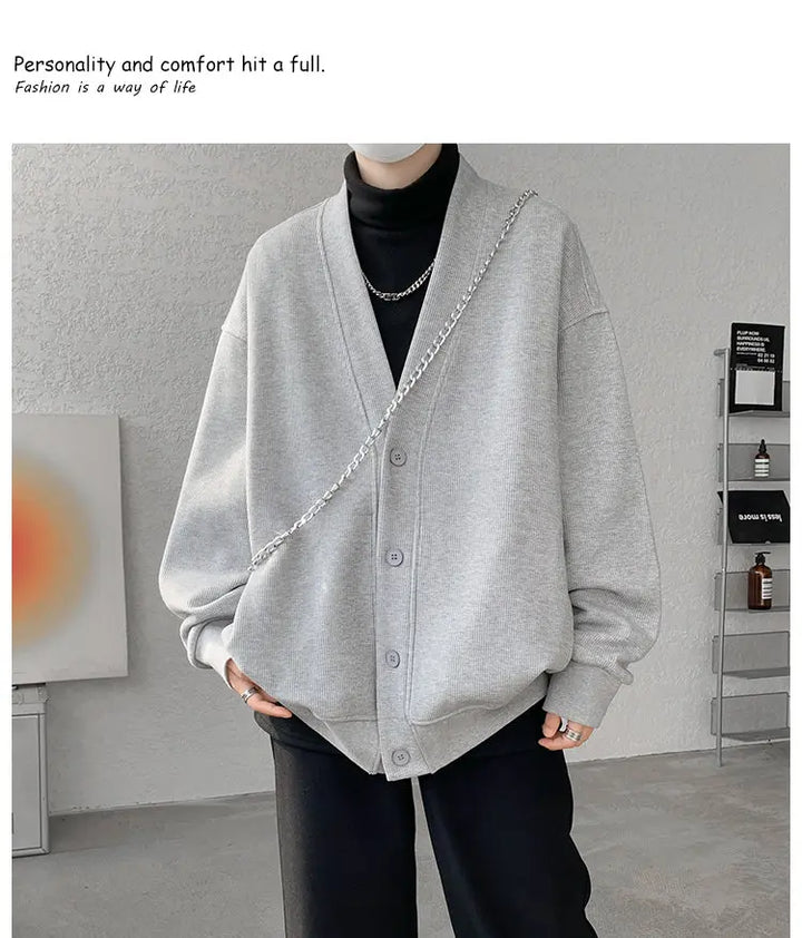 Plus Size Men’s Sweatshirt M–8XL – Heavy Blend Single-Breasted Autumn Jacket