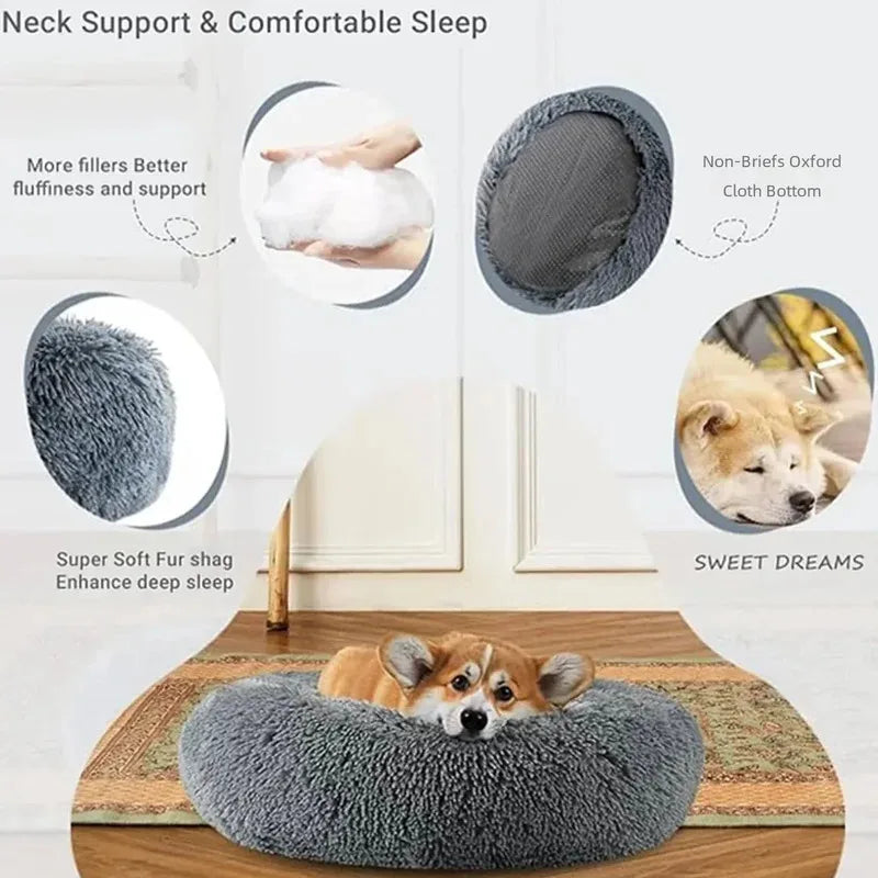 CozyPaws™ Rundes Haustierbett – Für große und mittelgroße Hunde