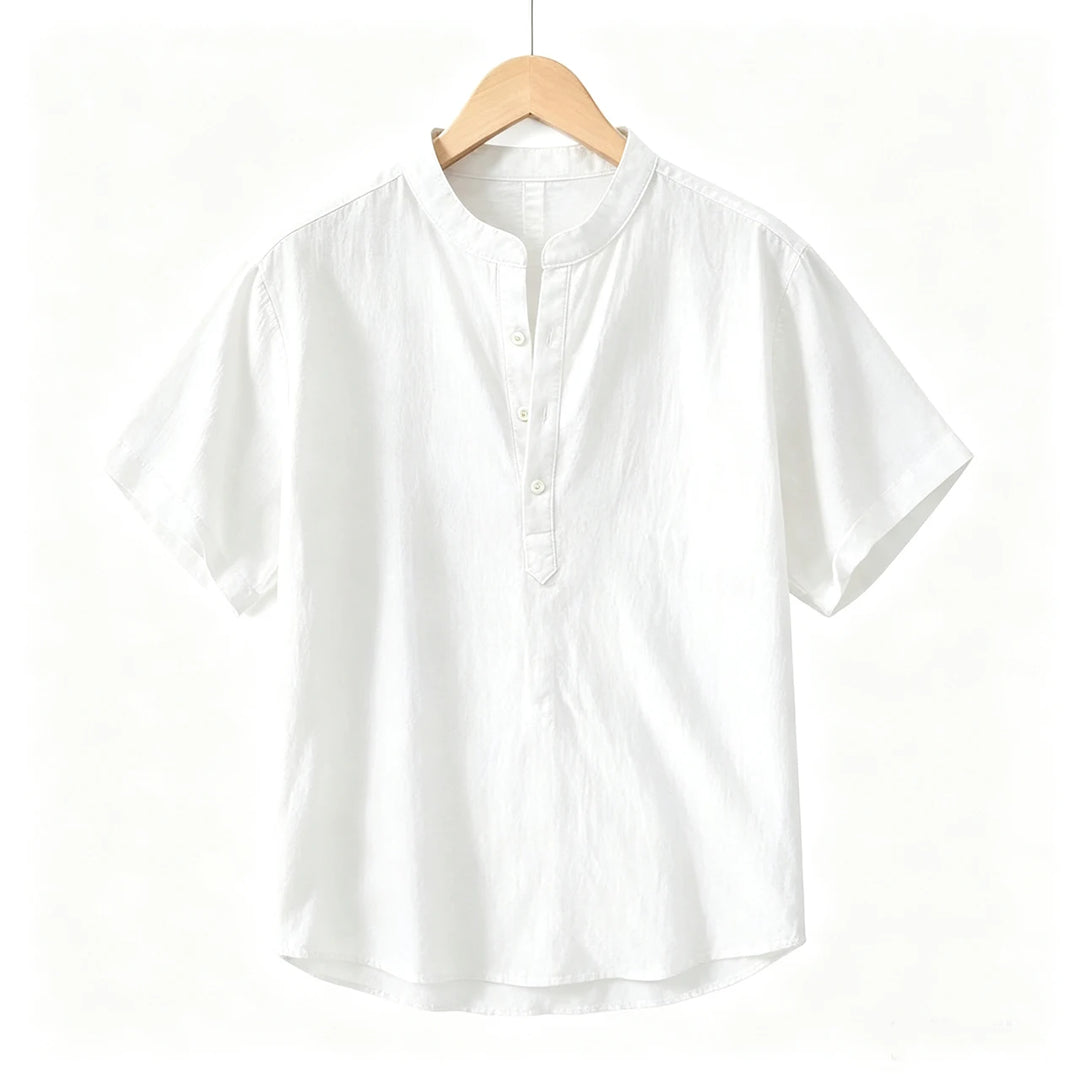 New Cotton Linen Shirts for Men Casual Shirts Lightweight  Short  Sleeve Henley Beach Shirts Hawaiian T Shirts for Men
