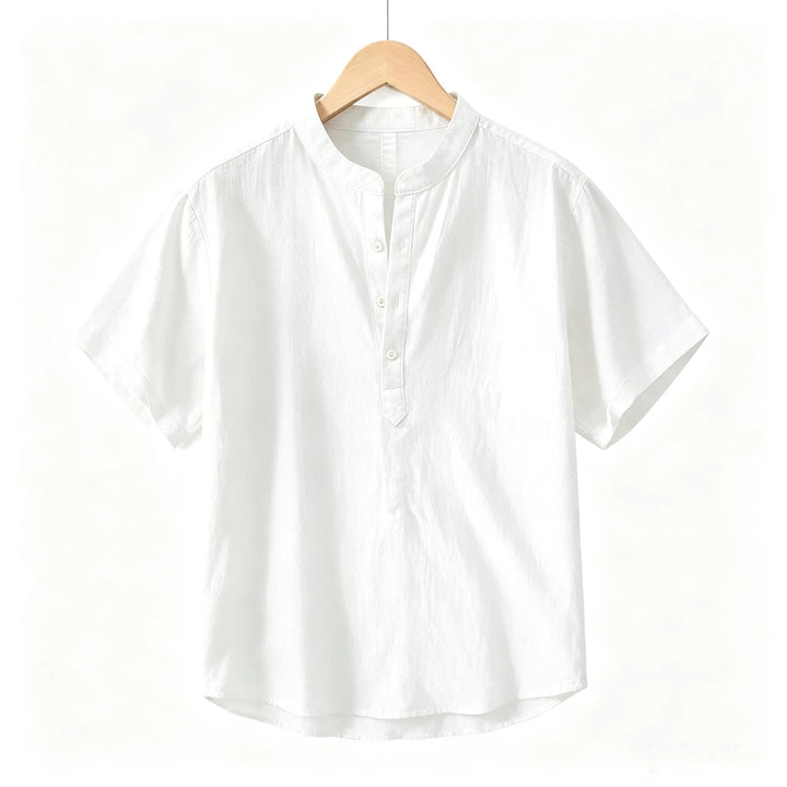 New Cotton Linen Shirts for Men Casual Shirts Lightweight  Short  Sleeve Henley Beach Shirts Hawaiian T Shirts for Men