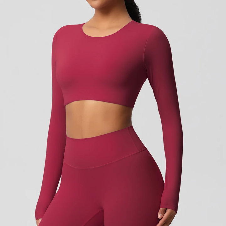 Yoga Shirts For Women Long Sleeve With Padded Fitness Running Gym Clothes Workout Dry Fit Breathable High Elastic Sports Top