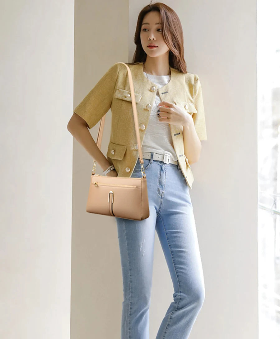 Women’s Luxury Leather Shoulder & Crossbody Bag – Designer 2024