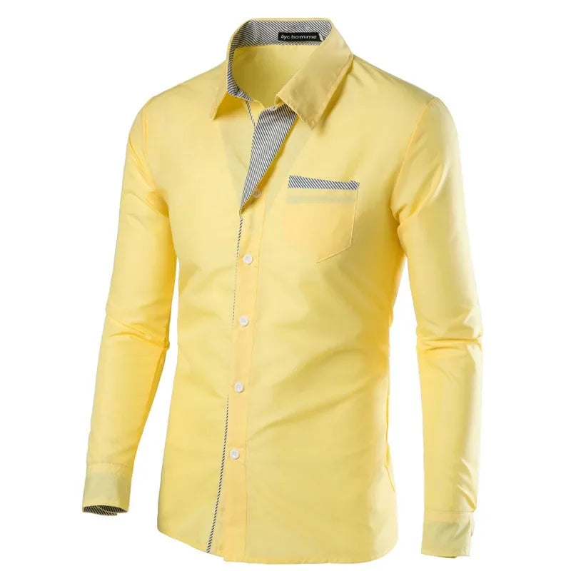 White Striped Shirts Mens 2025 Long Sleeved Business Slim Fit Male Shirt Black Social Clothes Camisa Masculina Vetement Homme