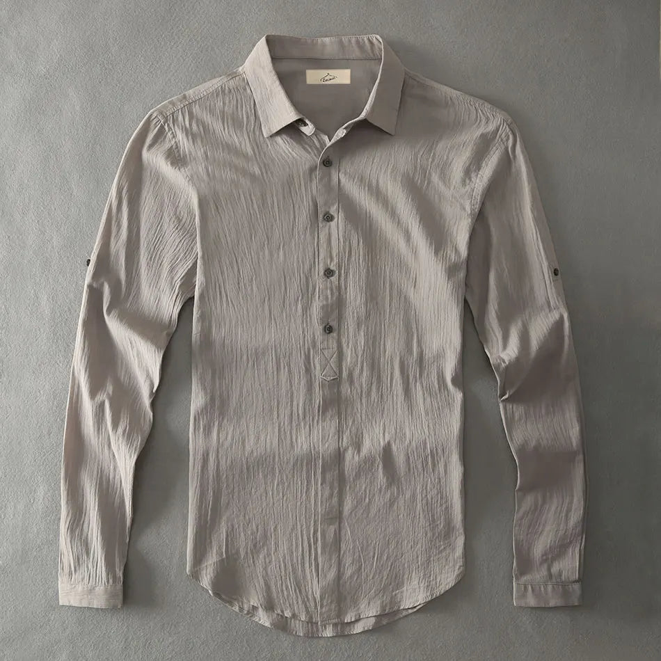 Casual Hawaiian Shirts Men Cotton Linen Designer Brand Slim Fit Man Shirts Long Sleeve White Shirt For Men Clothes Spring Autumn