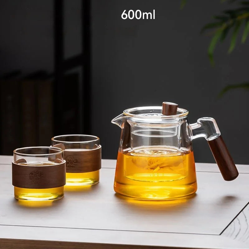 TeaLuxe™ Glas-Teekanne mit Teetassen