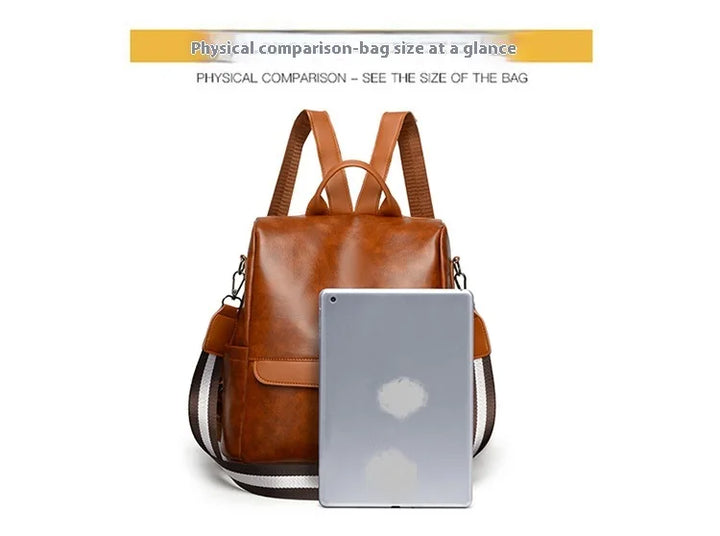 Women’s PU Leather Backpack – Fashion Daypack Shoulder Handbag