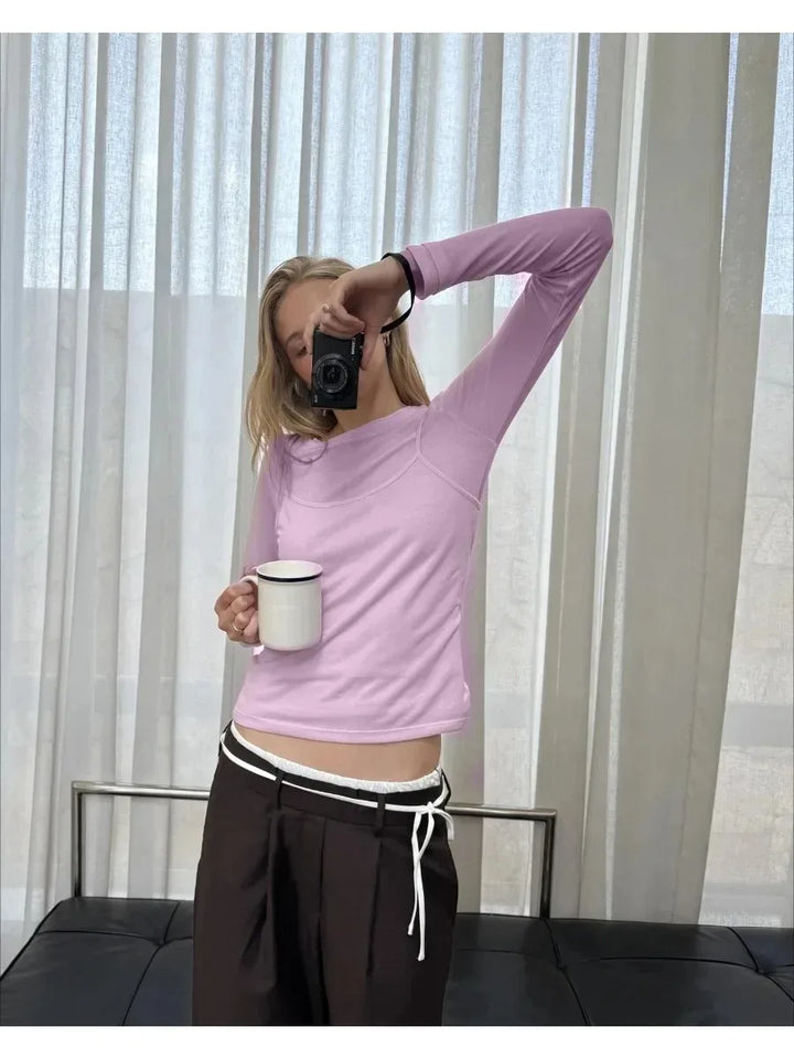 Hirsionsan 2026 New Basic Soft Elegant T Shirts Women Summer Autumn Loose Female Tees Ladies Chic Casual Knitted Soft Woman Tops