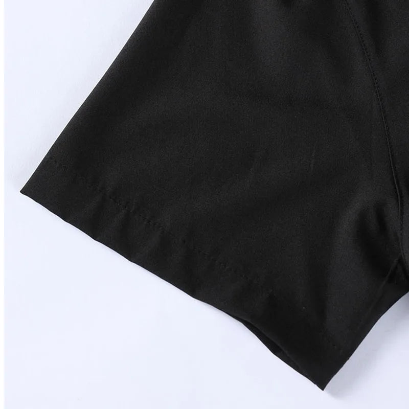 Men's Black Short Sleeve Dress Shirt Slim Fit Non-iron Formal Business Button Down Shirt for Office