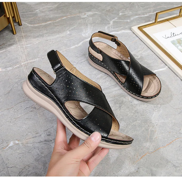 Women's sandals soft, breathable, non slip, lightweight comfortable suitable daily leisure  vacation thick soles sloping heels