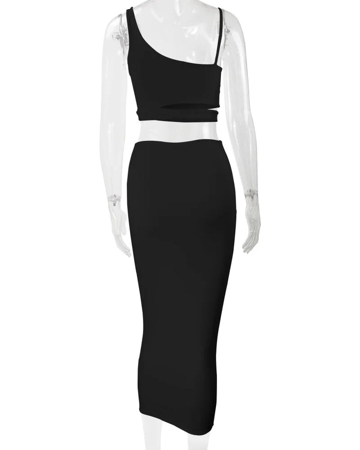 Women Dress Elegant Long Dresses Party Night Dress Women Dresses Woman Female Clothing Sexy Pleated Hollowout Two-piece Dress