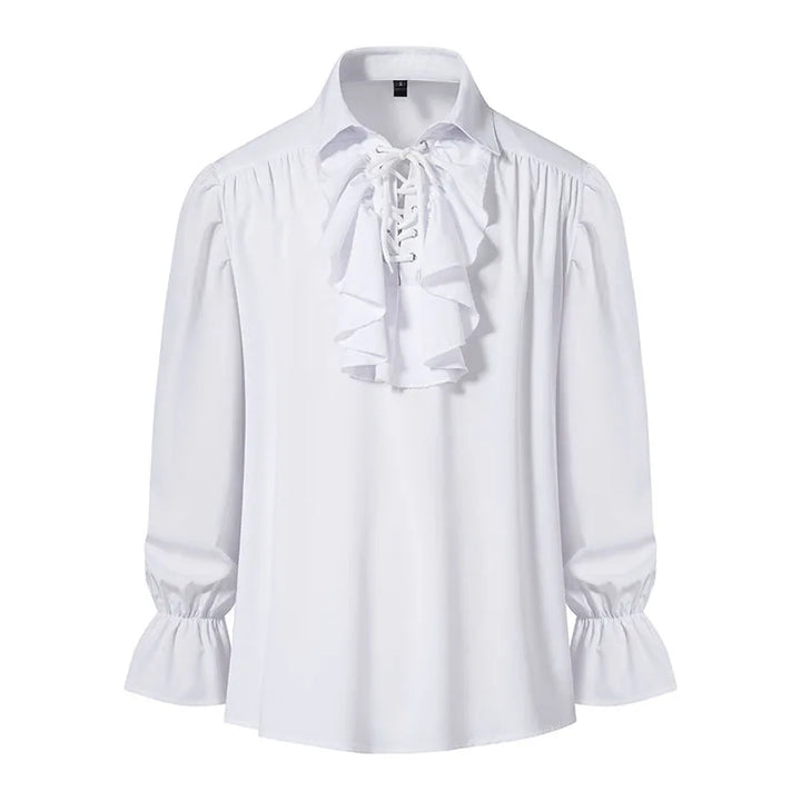 Men Shirts Medieval Retro Performance Dress Shirtspuff Sleeve Casual Stage Cosplay Party Male Clothes Chemise Shirt S09