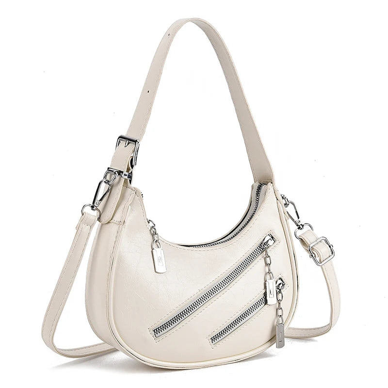 Women’s PU Leather Crossbody Bag – Vintage Hobo Clutch Handbag