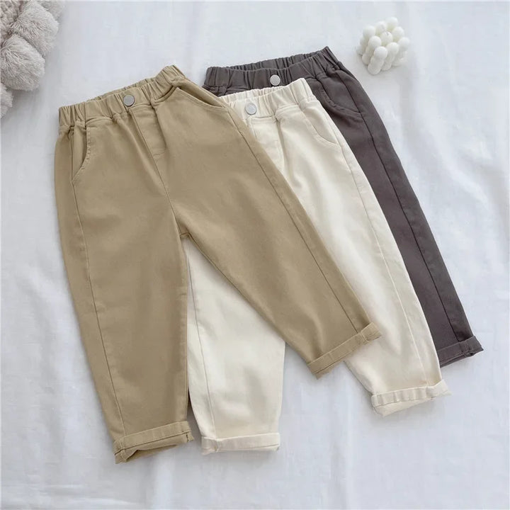 Korean Style Kids Pants - Autumn Spring Slacks for Boys & Girls, Foreign Fashion Trousers Winter Clothes for Girls