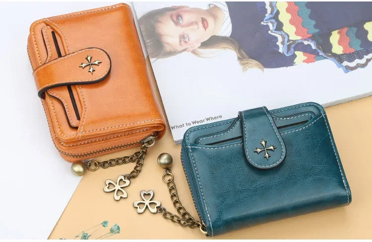 Women’s PU Leather Wallet – Small Coin Card Holder Short Clutch Purse