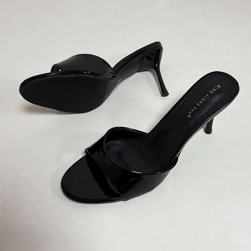 Women’s Heeled Slides – Round Toe Thin Heel Sandals