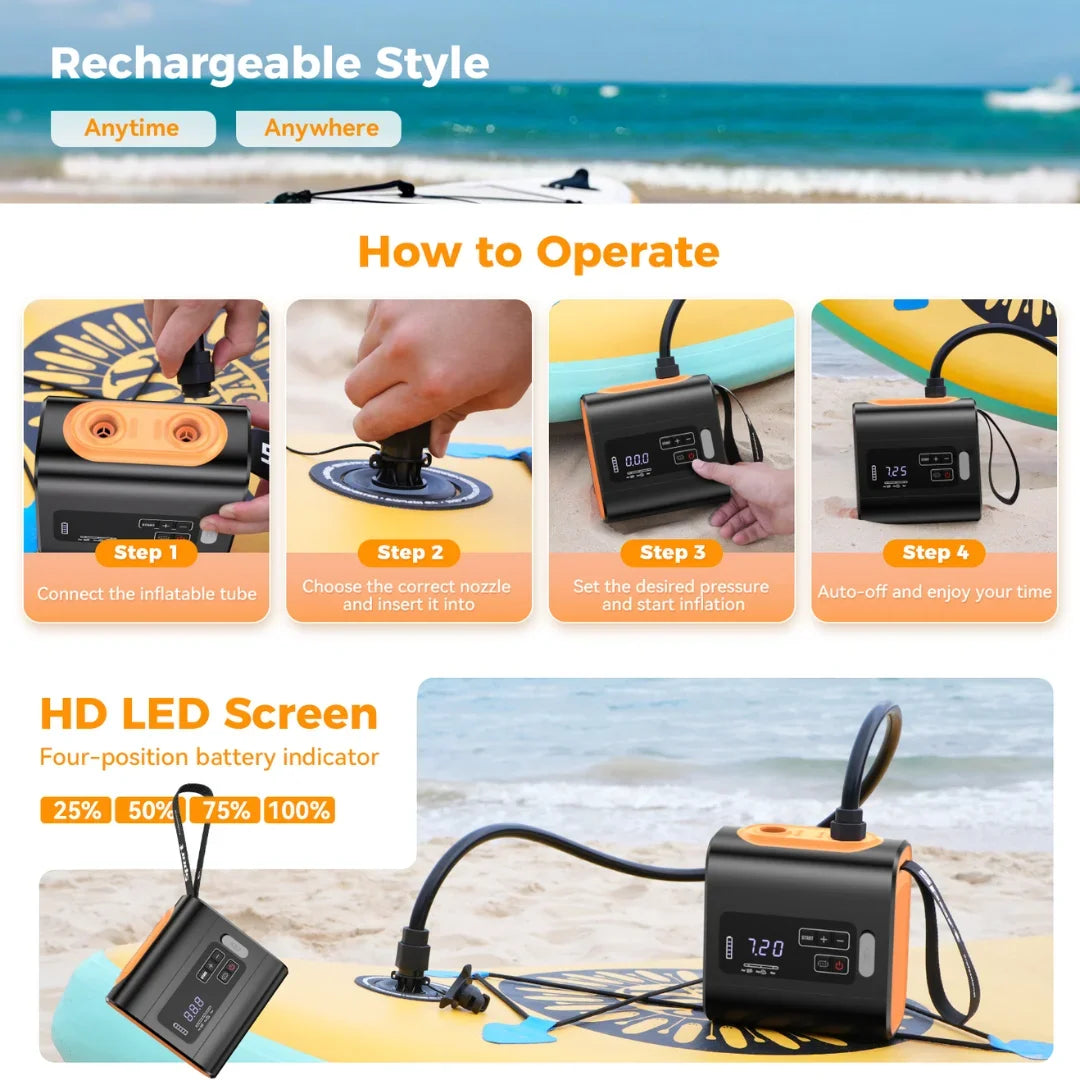 WESTTUNE™ Tragbare Luftpumpe – Kabellose Aufblasvorrichtung für Matten