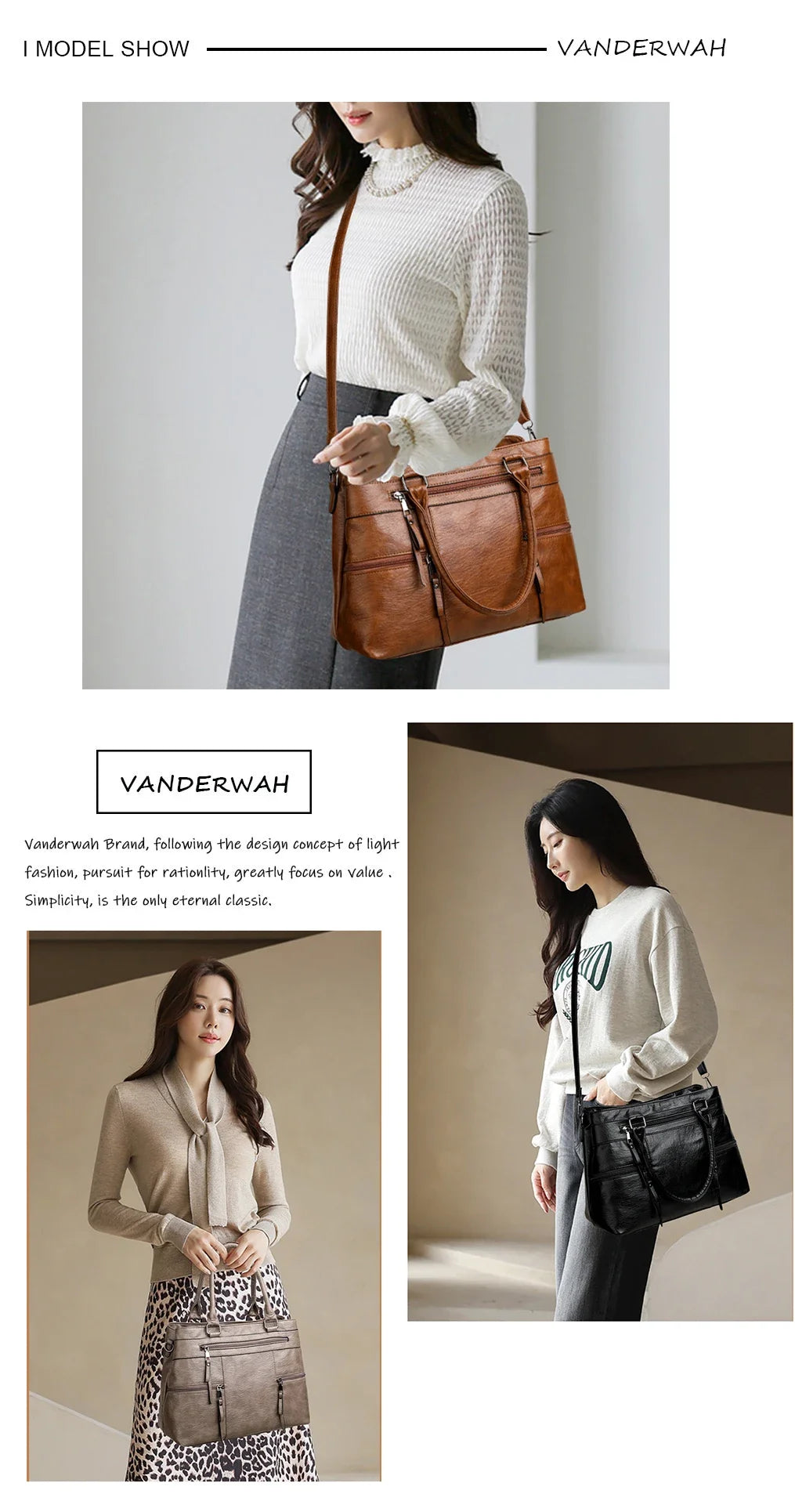 Elegant Women’s PU Leather Handbag – Top-Handle Shoulder & Crossbody Tote