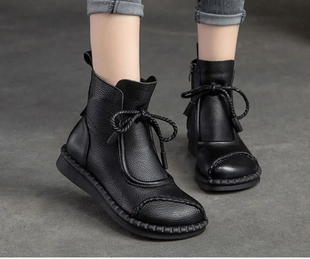 Shoes for Women  Cross-tied Ladies Boot Daily Boots Hot Sale Cotton Shoes Round Toe Comfortable Flat Shoes Women Ankle Boots
