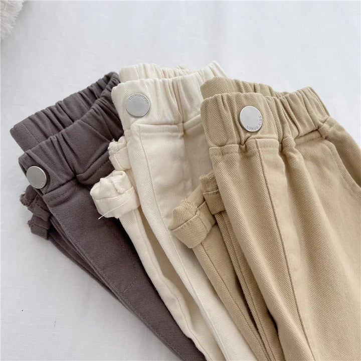 Korean Style Kids Pants - Autumn Spring Slacks for Boys & Girls, Foreign Fashion Trousers Winter Clothes for Girls