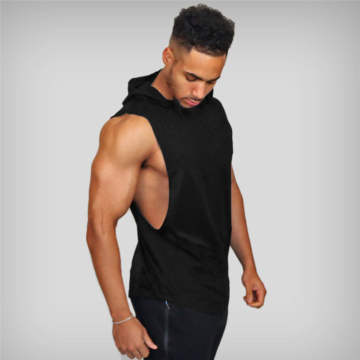 Muscleguys Gym Hooded Tank Top Men Fitness Clothing Cotton Bodybuilding Hoodie Vest Workout Singlets Sports Sleeveless Shirt