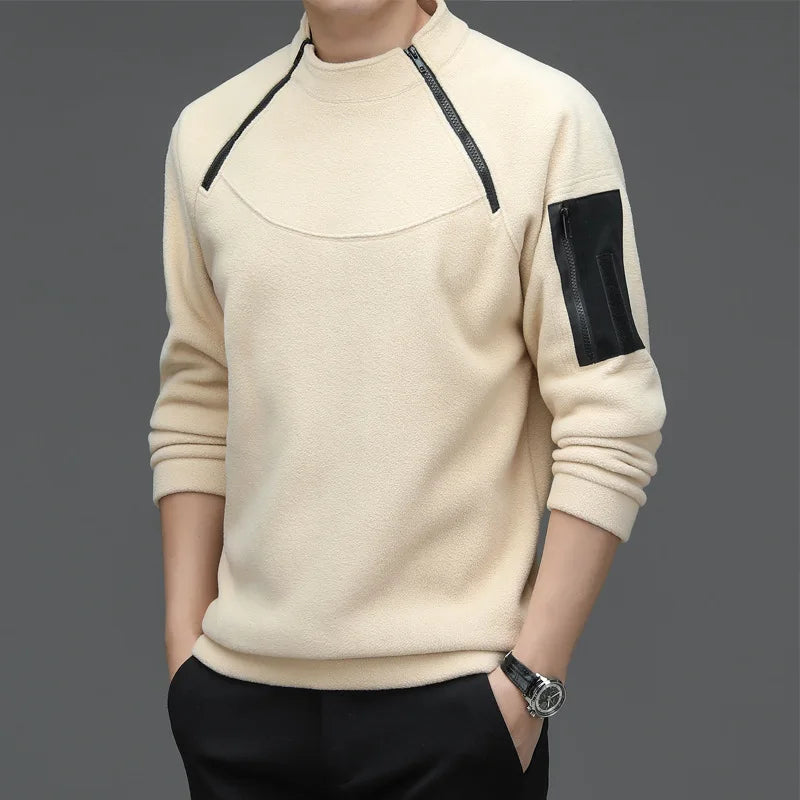 Men's Sweatshirs Spring Fall Long-sleeved T-shirt Top Loose Trend Round Neck Bottoming Shirt Lightweight Casual Sports