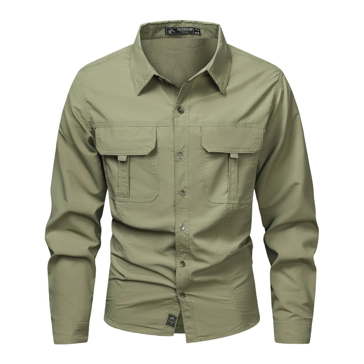 New Summer Male Thin Breathable Comfortable Cargo Shirts Men Outdoor Long sleeves Quick Drying Waterproof Tooling Shirts 5XL