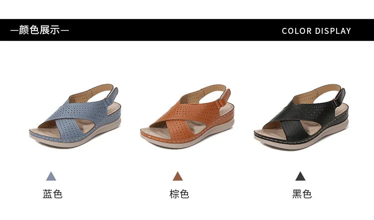 Women's sandals soft, breathable, non slip, lightweight comfortable suitable daily leisure  vacation thick soles sloping heels