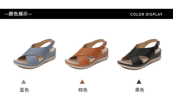 Women's sandals soft, breathable, non slip, lightweight comfortable suitable daily leisure  vacation thick soles sloping heels