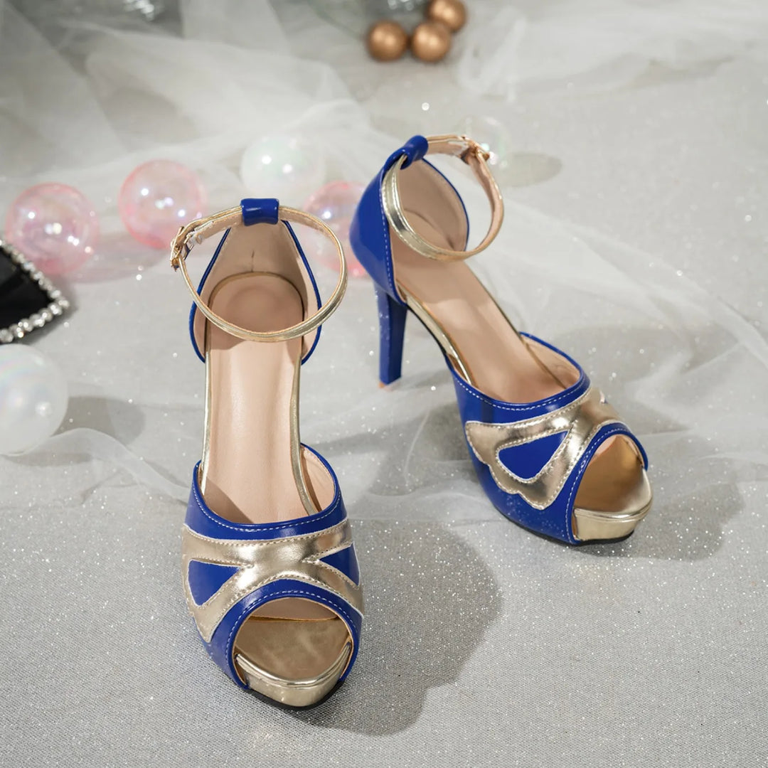 Women’s Stiletto Heel Sandals – Platform Peep Toe Ankle Strap Shoes