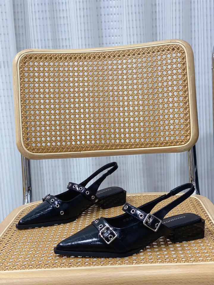 2025 Women’s Pointed Toe Sandals – Low Heels, Comfortable & Anti-Slip