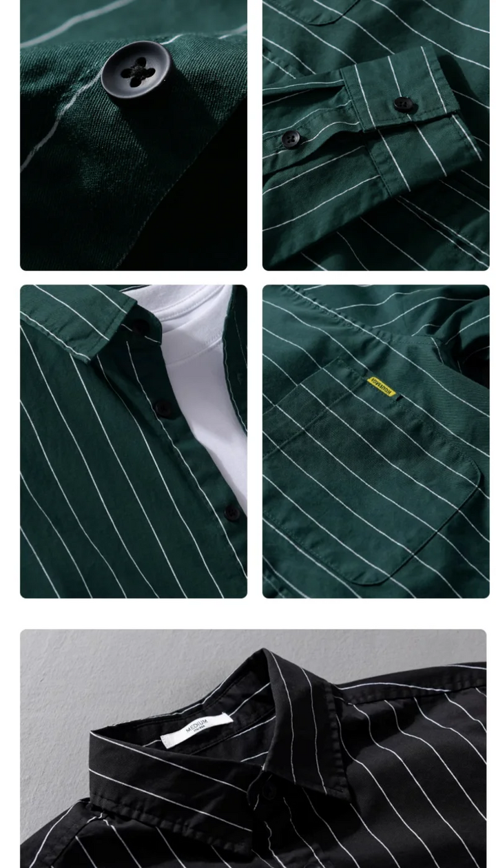Striped Men Long Sleeve Spring Autumn Fashion Casual Versatile Shirt