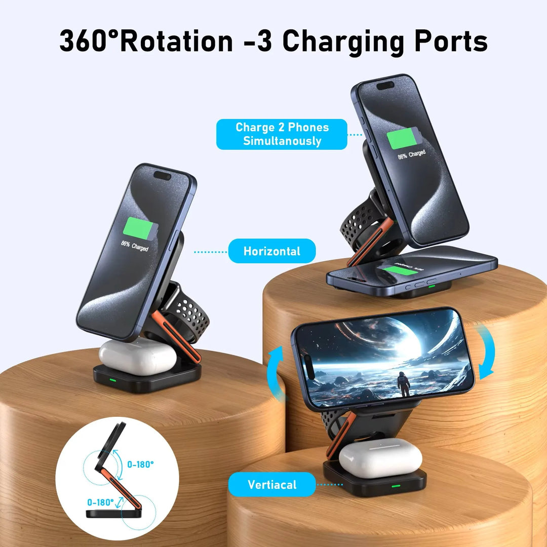 ChargeMax™ 3-in-1 Wireless-Dockingstation für iPhone &amp; Apple Watch