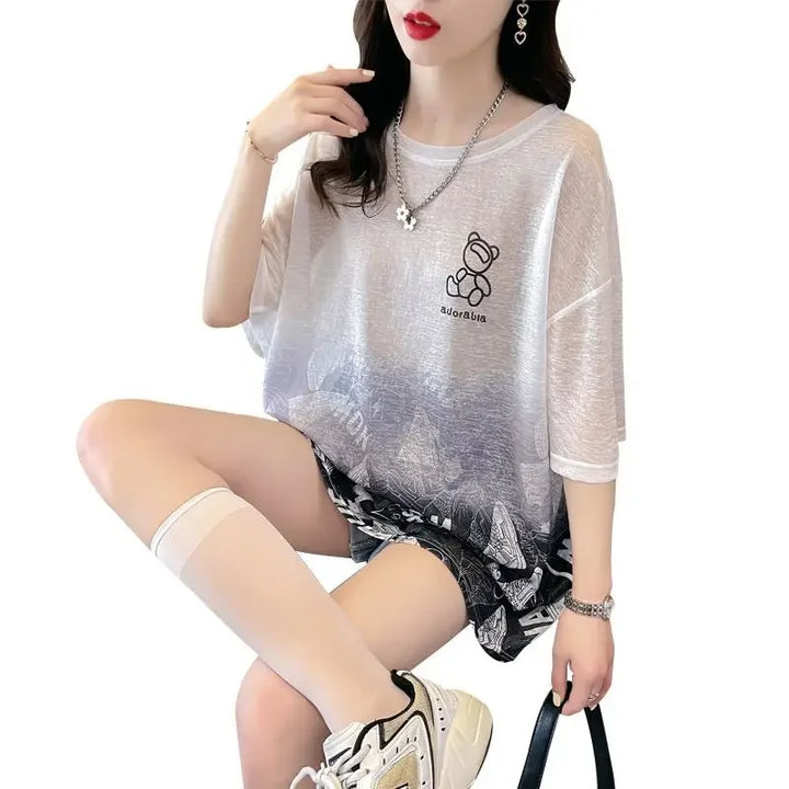 Tops Woman Summer Outfit Baggy T Shirt for Women Graphic Long Short Sleeve Clothing Female Korean Reviews Clothes Emo Tee Y2k