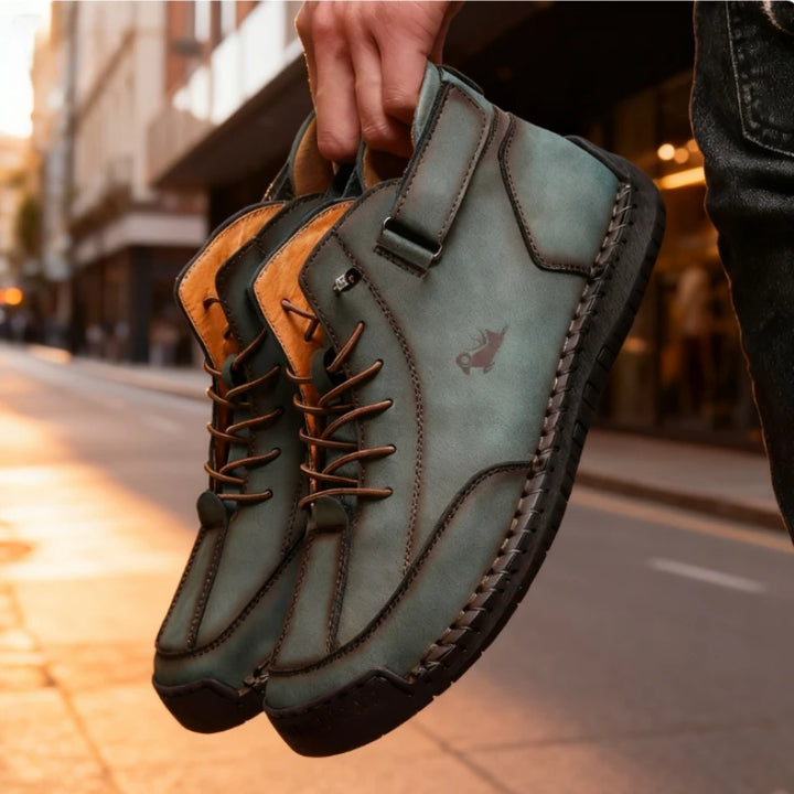 Barefoot Handmade Leather Boots for Men Spring Autumn Comfortable Soft Walking Loafers Fashion Retro Anti Slip Zero Drop Shoes