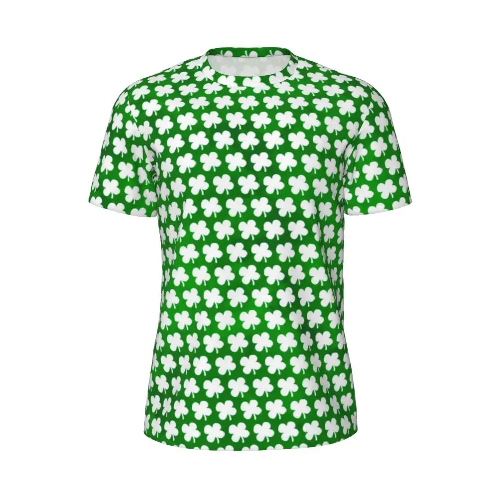 Sportswear T Shirt For Man Irish St Patricks Day T Shirts Hippie Green Plaid Summer Tees O Neck Streetwear Design Clothing Gift