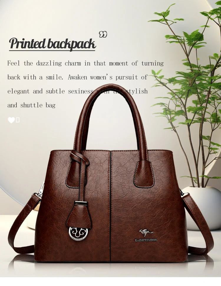 Women’s PU Leather Tote & Crossbody Handbag – Large Shoulder Bag