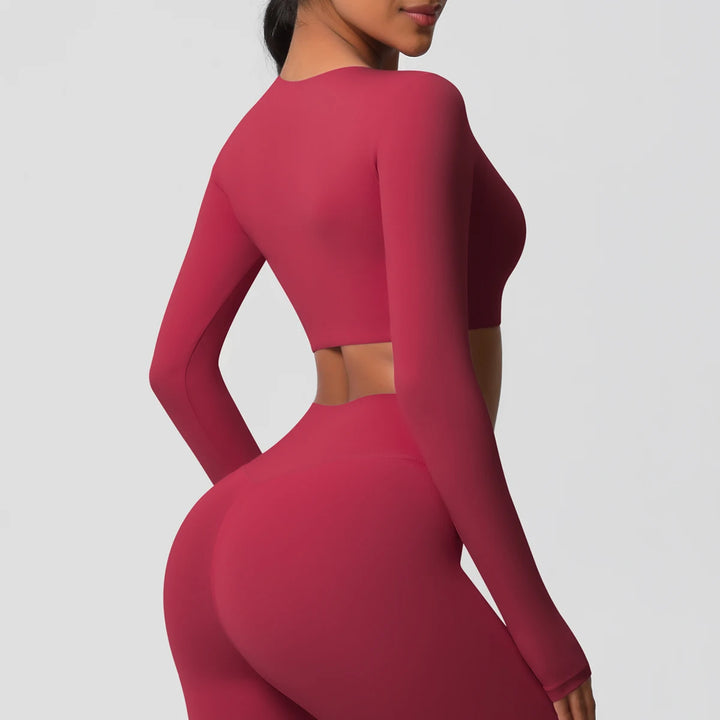 Yoga Shirts For Women Long Sleeve With Padded Fitness Running Gym Clothes Workout Dry Fit Breathable High Elastic Sports Top