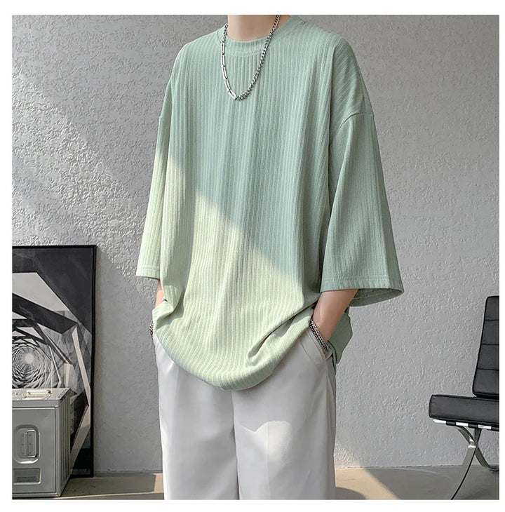 men t shirts Summer Men's White Cool T-shirts Women Oversized 5XL Korean Style Loose Striped T-shirt Casual T-Shirt Male