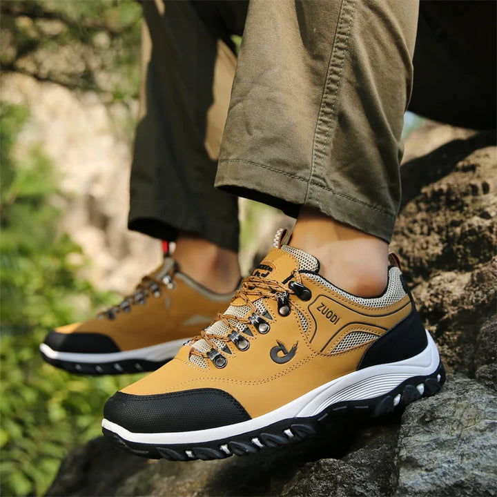Men’s Leather Casual Sneakers – Lightweight Walking Shoes for Spring, Autumn & Winter