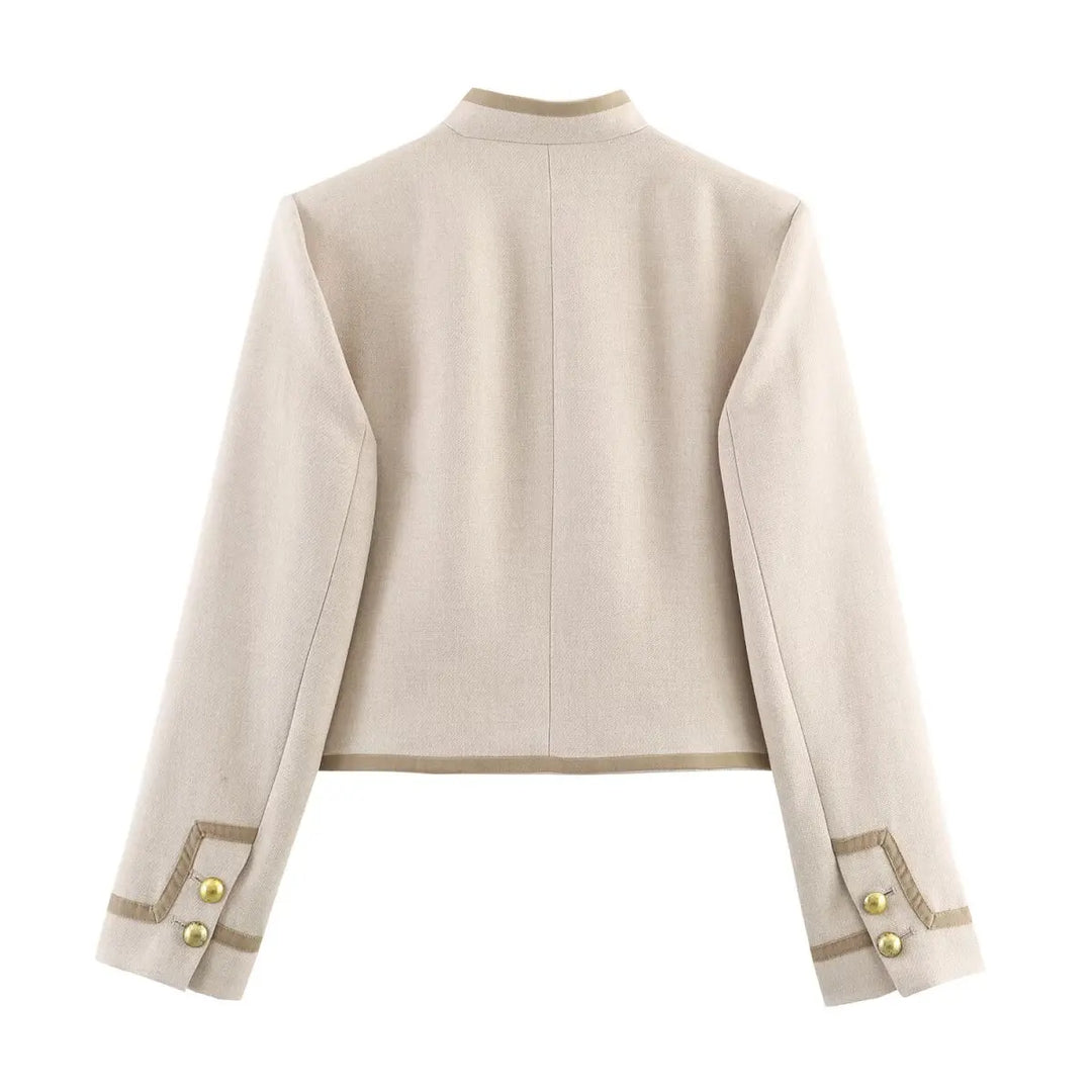 Women’s Autumn 2025 Jacket – Chic Long Sleeve Coat with Rope Knot Buckle