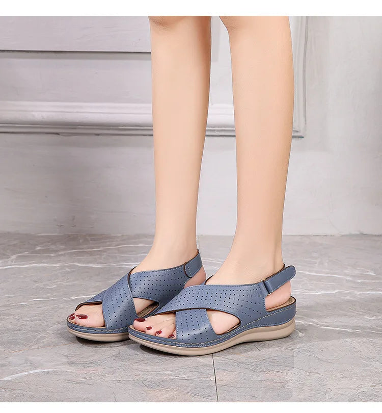 Women's sandals soft, breathable, non slip, lightweight comfortable suitable daily leisure  vacation thick soles sloping heels