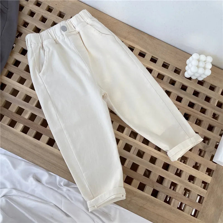 Korean Style Kids Pants - Autumn Spring Slacks for Boys & Girls, Foreign Fashion Trousers Winter Clothes for Girls