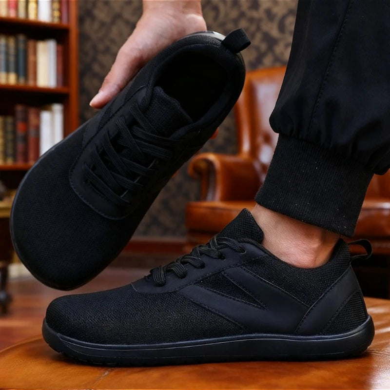 Men’s Barefoot Wide-Toe Sneakers – Zero Drop Minimalist Canvas Non-Slip Walking Shoes