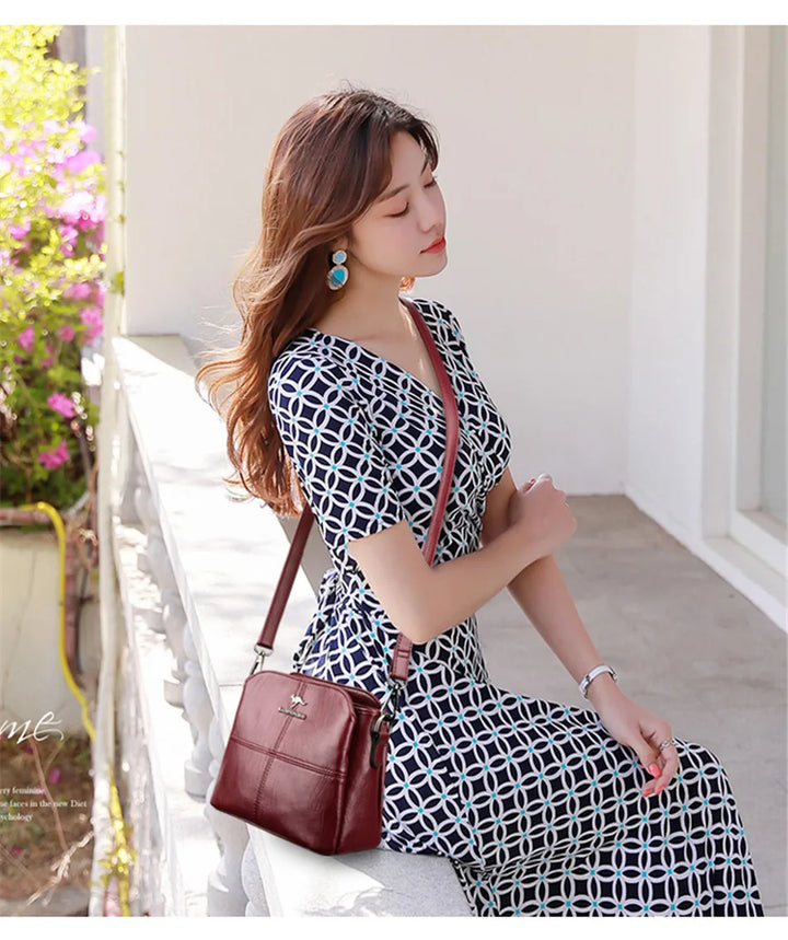 حقيبة كتف وحقيبة كروس فاخرة للنساء مصنوعة من جلد البولي يوريثان