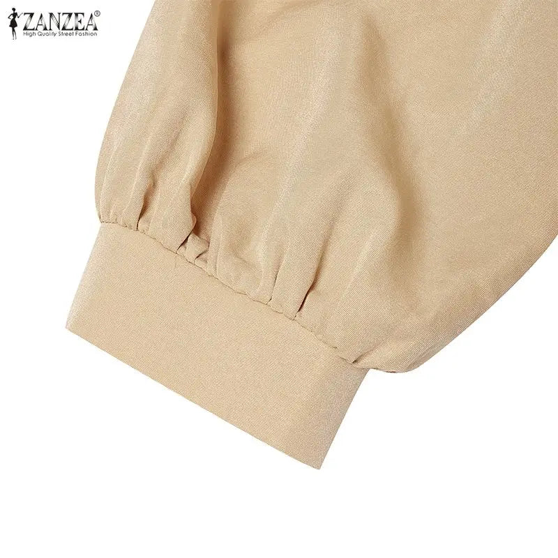 ZANZEA Fashion Muslim Dresses Abaya Ramadan Robe Fake 2 Pieces Women Elegant Long Sleeve Pleated Sundress Dubai Casual Kaftan